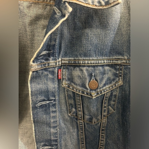 Levi’s Denim Trucker Jean Jacket Men’s Large Blue - Picture 6 of 11